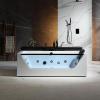 imageEmpava Acrylic Whirlpool Bathtub 71Inch Jetted Bathtub with Heater 10 Jets Hydromassage with Chromatherapy 3Side Apron with LED Control Panel Waterfall Black Hardware and Nozzles71JT408BK