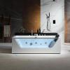 imageEmpava Acrylic Whirlpool Bathtub 71Inch Jetted Bathtub with Heater 10 Jets Hydromassage with Chromatherapy 3Side Apron with LED Control Panel Waterfall Black Hardware and Nozzles71JT408