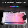 imageEmpava 67 Whirlpool Bathtub with Chromatherapy Hydrotherapy Jetted Bathtub with Glass Panel 11 Jets3Side Apron67 GallonsETL Certified White59JT408LED