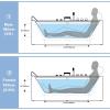 imageEmpava 67 Whirlpool Bathtub with Chromatherapy Hydrotherapy Jetted Bathtub with Glass Panel 11 Jets3Side Apron67 GallonsETL Certified White67JT408LED