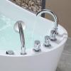 imageEmpava 67 inch Whirlpool Bathtub Acrylic Freestanding Tub Hydromassage Gracefully Rectangle Shaped Whirlpool 8 Water Jets Soaking SPA DoubleEnded Massage Bathtub with Black Pillows White67AIS09