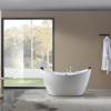 imageEmpava Whirlpool Bathtub 67Inch Freestanding Bathtub Oval with 8 Hydromassage Adjustable Water Jets Luxury Acrylic Massage SPA Soaking Bath Tub in Double Ended White59 Inch