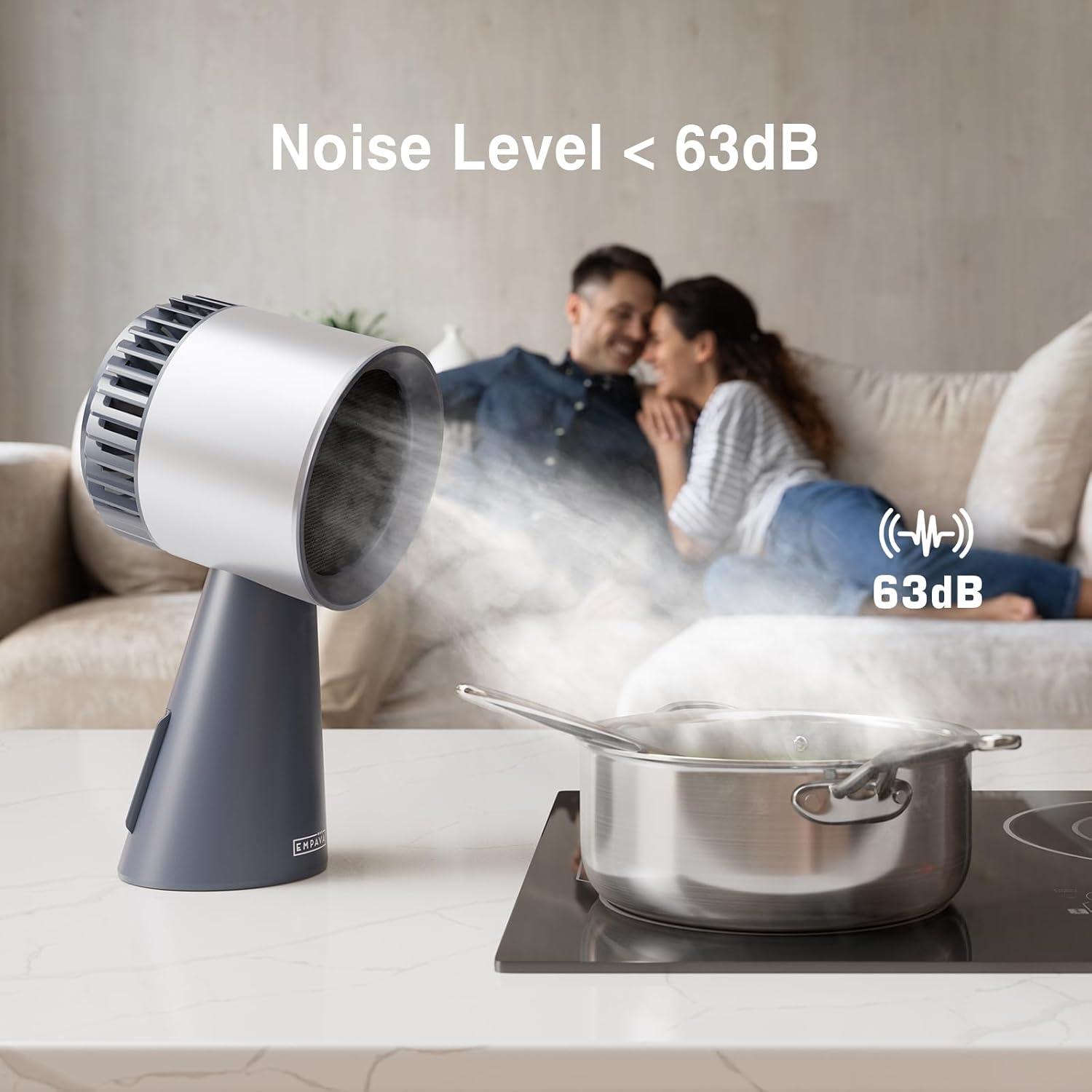 imageEmpava Portable Range Hood for Cooking 3Speed Desktop Kitchen Exhaust Fan or Indoor BBQ Hot Pot and RV Detachable Filter and Oil Cup Grey08RH17New