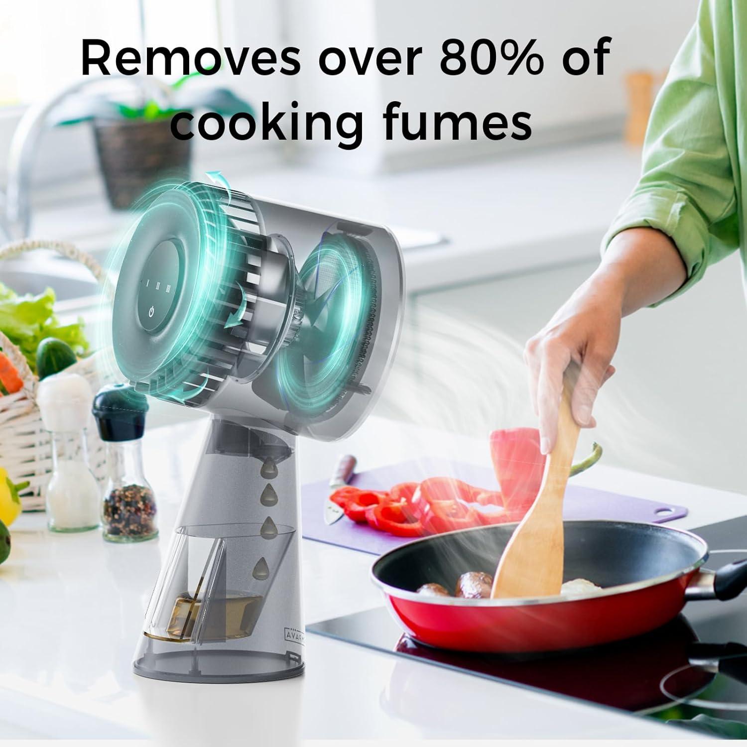 imageEmpava Portable Range Hood for Cooking 3Speed Desktop Kitchen Exhaust Fan or Indoor BBQ Hot Pot and RV Detachable Filter and Oil Cup Grey08RH17Old