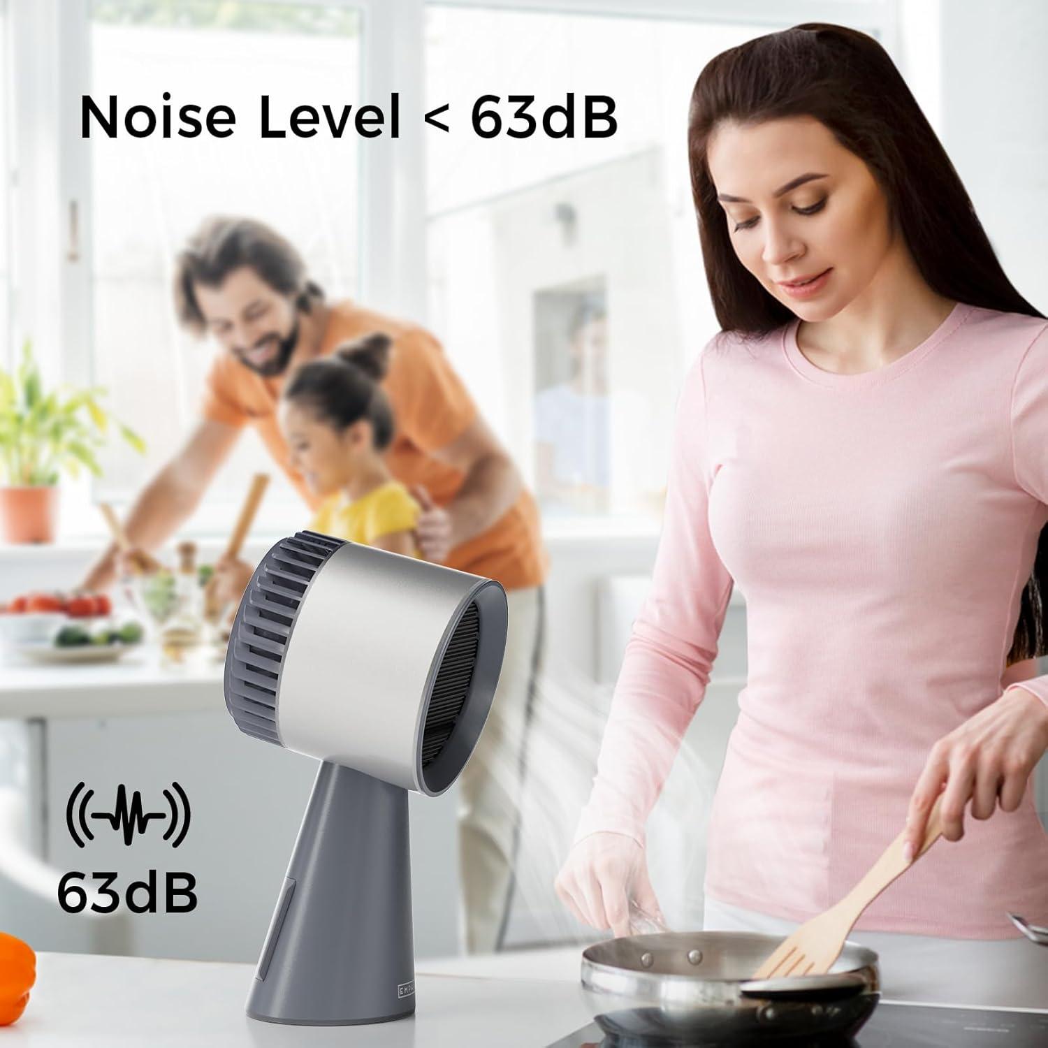 imageEmpava Portable Range Hood for Cooking 3Speed Desktop Kitchen Exhaust Fan or Indoor BBQ Hot Pot and RV Detachable Filter and Oil Cup Grey08RH17Old