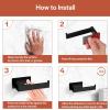 imageToilet Paper Holder Self Adhesive Toilet Paper Roll Holder NoDrill for Bathroom WashroomSUS 304 Stainless SteelAdhesive Tissue HolderBlack