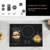 image36 Inch Induction Cooktop 5 Burners Flat Glass Top Electric Stove Hob with BridgeSYNC 3 Preset Modes Booster Timer Pause Child Lock Drop in 208240V50A Black30 O