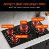 image36 Inch Induction Cooktop 5 Burners Flat Glass Top Electric Stove Hob with BridgeSYNC 3 Preset Modes Booster Timer Pause Child Lock Drop in 208240V50A Black36 Inch