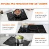 image36 Inch Induction Cooktop 5 Burners Flat Glass Top Electric Stove Hob with BridgeSYNC 3 Preset Modes Booster Timer Pause Child Lock Drop in 208240V50A Black30 O