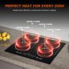 image36 Inch Induction Cooktop 5 Burners Flat Glass Top Electric Stove Hob with BridgeSYNC 3 Preset Modes Booster Timer Pause Child Lock Drop in 208240V50A Black24 Inch
