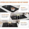 image36 Inch Induction Cooktop 5 Burners Flat Glass Top Electric Stove Hob with BridgeSYNC 3 Preset Modes Booster Timer Pause Child Lock Drop in 208240V50A Black36 Inch