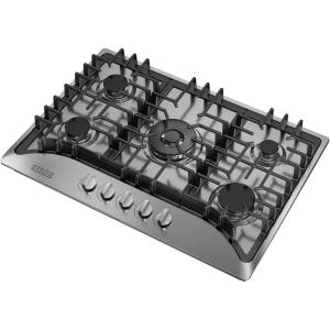 imageEmpava 30 Inch Builtin Gas Cooktop with 5 Sealed SABAF Burners Stainless Steel Surface LPGNG Convertible Flame Failure Protection Dishwasher Safe Grates 30inGas