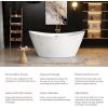 imageBATHTUB 67quot Free Standing Tub Luxury Acrylic Soaking Tub Modern Stand Alone Tub with Ergonomic Design Glossy White Brushed Nickel Drain ampamp Overflow Included