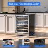 imageEmpava 24 Inch Wine Fridge 171 Bottle Wine Cooler Refrigerator with Professional Compressor Large Capacity Fast Cooling Low Noise for Wine Enthusiasts Builtin or Freestanding46 Bottles Dual Zone