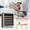 imageEmpava 24 Inch Wine Fridge 171 Bottle Wine Cooler Refrigerator with Professional Compressor Large Capacity Fast Cooling Low Noise for Wine Enthusiasts Builtin or Freestanding52 Bottles Single Zone