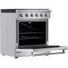 imageEmpava 30 Inch Gas Range with True Convection 455 Cu Ft Oven 18000 BTU Power Burner for Searing 5 Sealed Burners Cooktop Convertible NGLP Stainless Steel CSA Certified
