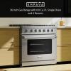 imageEmpava 36 Inch Gas Range with 60 Cu Ft True Convection 18000 BTU Power Searing 6 Sealed Burners Convertible NGLP Stainless Steel Stove with Oven CSA Certified