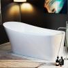 imageEmpava Freestanding Bathtub 67quot Soaking Tub with End Drain ampamp Overflow  Acrylic Tub NonSlip Flat Bottom Glossy White cUPC Certified