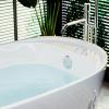 imageEmpava Freestanding Bathtub 67quot Soaking Tub with End Drain ampamp Overflow  Acrylic Tub NonSlip Flat Bottom Glossy White cUPC Certified