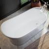 imageEmpava Freestanding Bathtub 67quot Soaking Tub with End Drain ampamp Overflow  Acrylic Tub NonSlip Flat Bottom Glossy White cUPC Certified