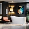 imageEmpava Freestanding Bathtub 67quot Soaking Tub with End Drain ampamp Overflow  Acrylic Tub NonSlip Flat Bottom Glossy White cUPC Certified