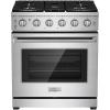 imageEmpava 30 Inch Gas Range with True Convection 455 Cu Ft Oven 18000 BTU Power Burner for Searing 5 Sealed Burners Cooktop Convertible NGLP Stainless Steel CSA Certified