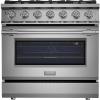imageEmpava 36 Inch Professional Gas Range with Convection Oven 6 Sealed Burners 103000 BTU Total Wok Burner Telescopic Racks Porcelain Cooktop Stainless Steel Stove ETL Certified