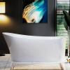 imageEmpava Freestanding Bathtub 67quot Soaking Tub with End Drain ampamp Overflow  Acrylic Tub NonSlip Flat Bottom Glossy White cUPC Certified