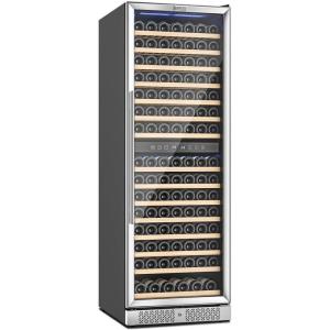 imageEmpava 24 Inch Wine Fridge 171 Bottle Wine Cooler Refrigerator with Professional Compressor Large Capacity Fast Cooling Low Noise for Wine Enthusiasts Builtin or Freestanding160 Bottles Dual Zone