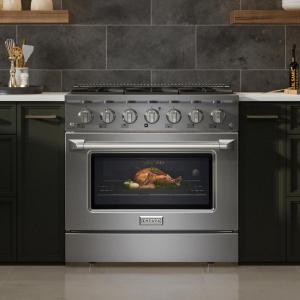 imageEmpava Professional Gas Range with Oven6Burner 52 Cu Ft True Convection 20K BTU Sealed Cooktop ETL Certified Freestanding ampamp Slidein Stove Stainless Steel36 Inch