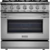 imageEmpava 36 Inch Pro Gas Range with True Convection Oven 6 Sealed Burners 4x25K  2x18K BTU Premium Porcelain Cooktop Easy to Clean Stainless Steel Construction LP Kit Included ETL Certified