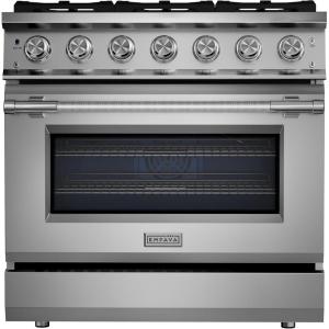 imageEmpava 36 Inch Pro Gas Range with True Convection Oven 6 Sealed Burners 4x25K  2x18K BTU Premium Porcelain Cooktop Easy to Clean Stainless Steel Construction LP Kit Included ETL Certified