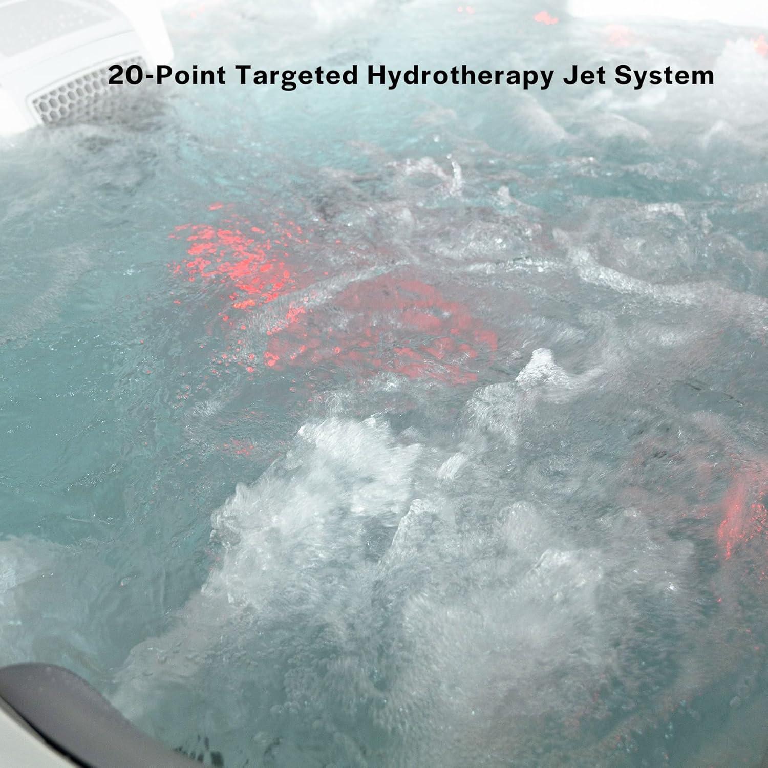 imageEmpava Hot Tub 4Person Home Spa for Hydrotherapy Arthritis ampamp Muscle Relief 20Jet 110V Backyard Oasis for Ultimate Recovery ampamp Lasting Family Memories Acrylic 82quot ETL Certified