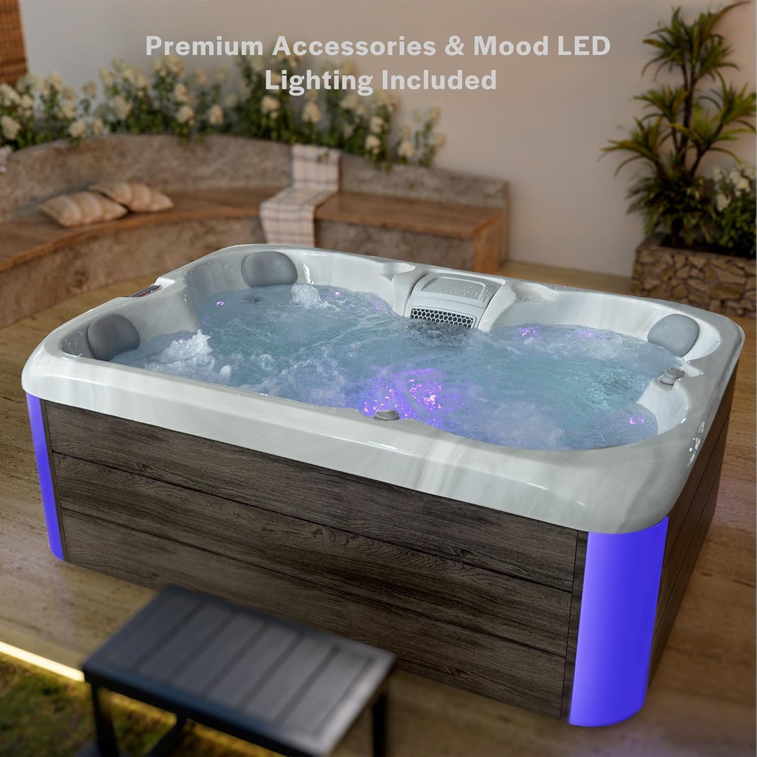 imageEmpava Hot Tub 4Person Home Spa for Hydrotherapy Arthritis ampamp Muscle Relief 20Jet 110V Backyard Oasis for Ultimate Recovery ampamp Lasting Family Memories Acrylic 82quot ETL Certified