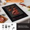 imageEmpava BuiltIn Electric Induction Cooktop 36 Inch BridgeSYNC Element Auto RapidHeat 3 Preset Modes Pan Sensor Hardwired 208240V 50A Black Vitro Ceramic Glass12 Inch